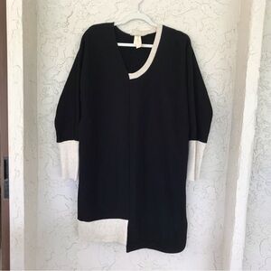 Zero + Maria  Cornejo Colorblock Sweater/Fleece Long Sleeve Dress, SzM